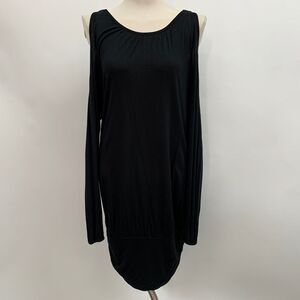 INC International Concepts Women's Dress Medium Black Cold-Shoulder